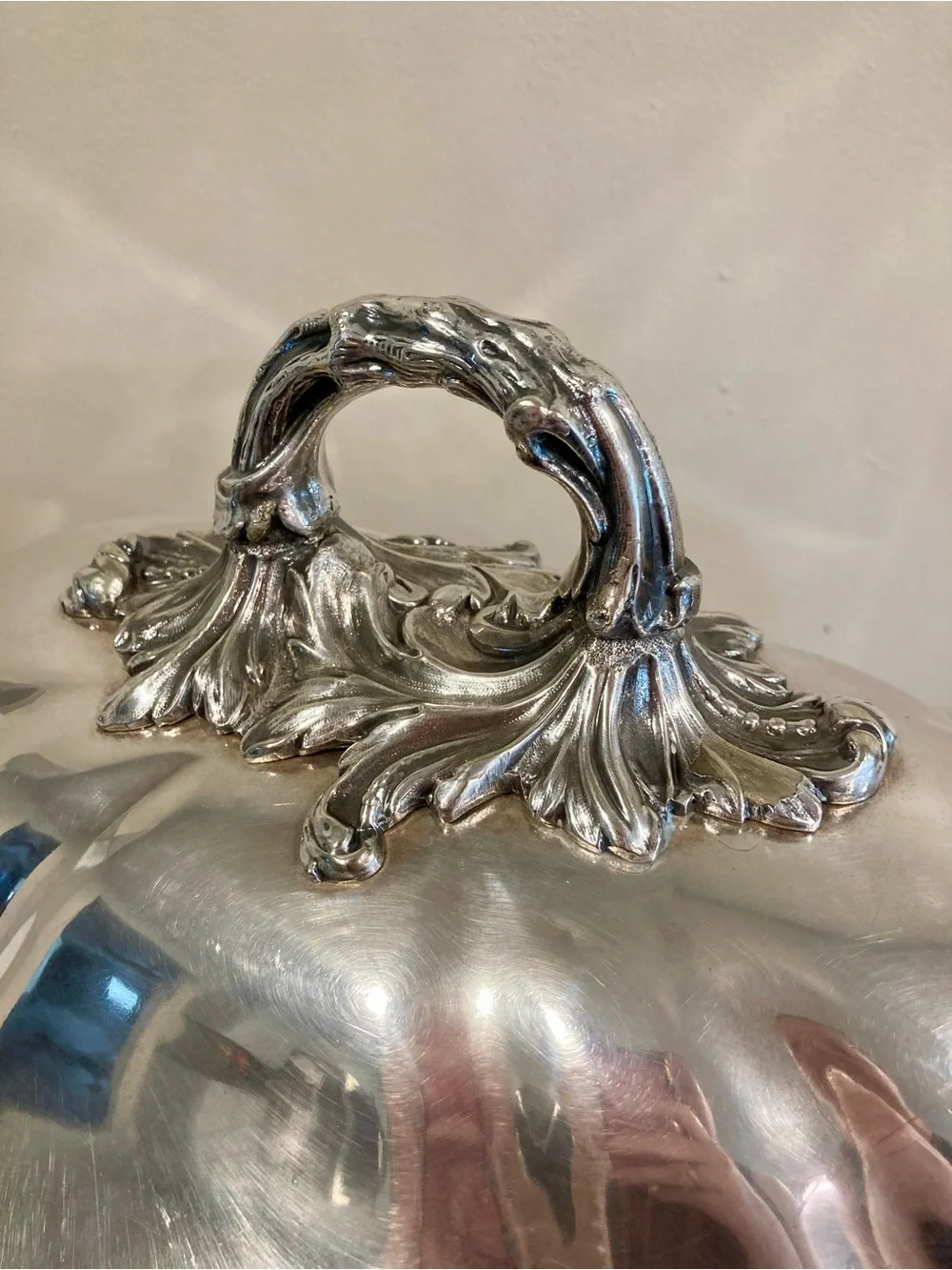 Mid-1800s Meat Cloche Victorian Silverplate Meat Dome Lid Roberts Cadman & Co